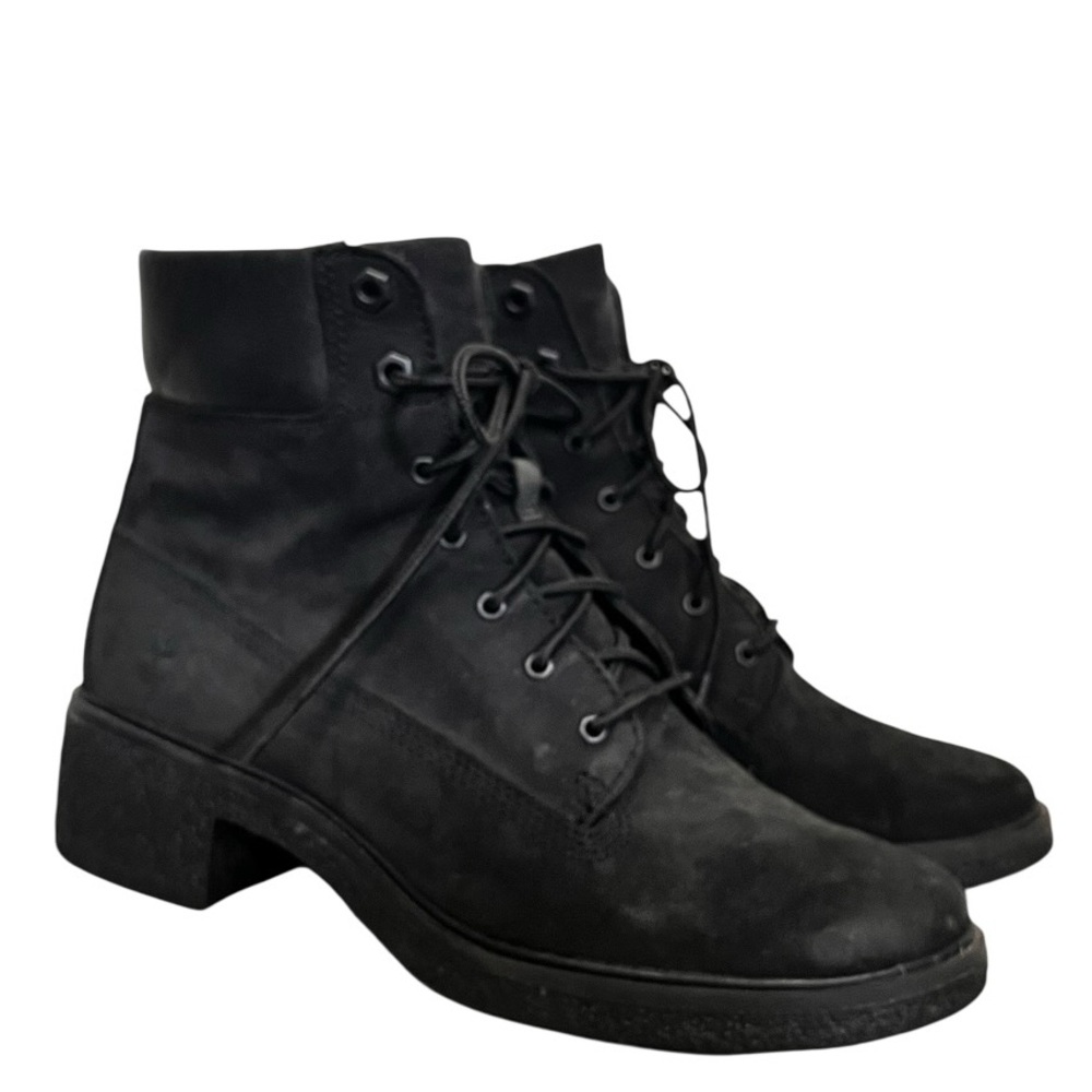 Timberland | Brinda Black Leather Lace‎ Up Boots 7
